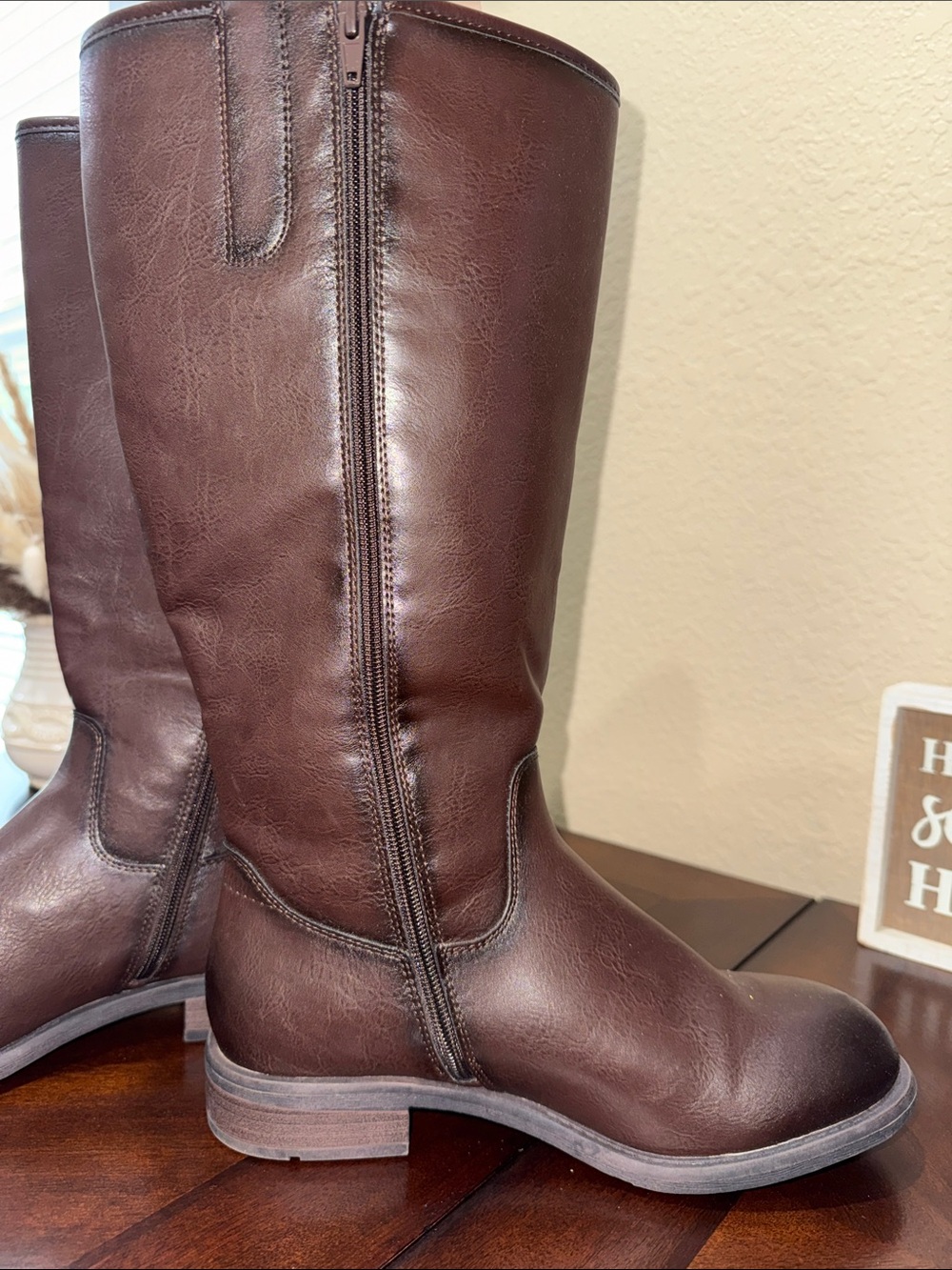 FRYE AND CO. Wide Calf Charlize Women's Tall Riding Boots Dark Brown size 9 - Picture 6 of 14